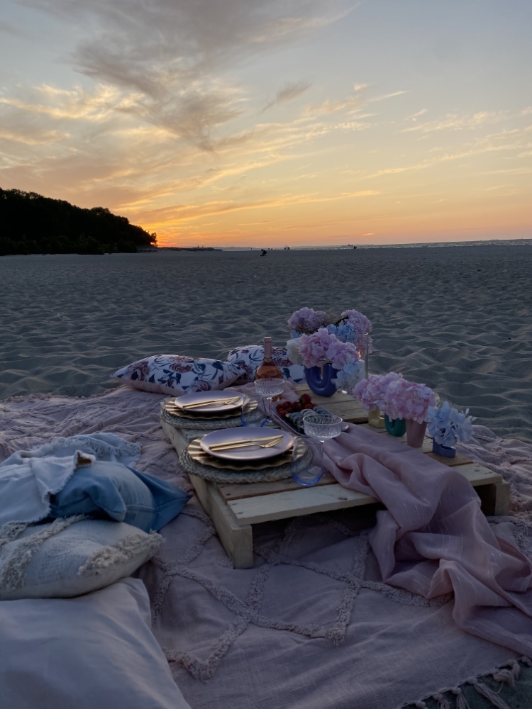 Dekoracja na piknik na plaży